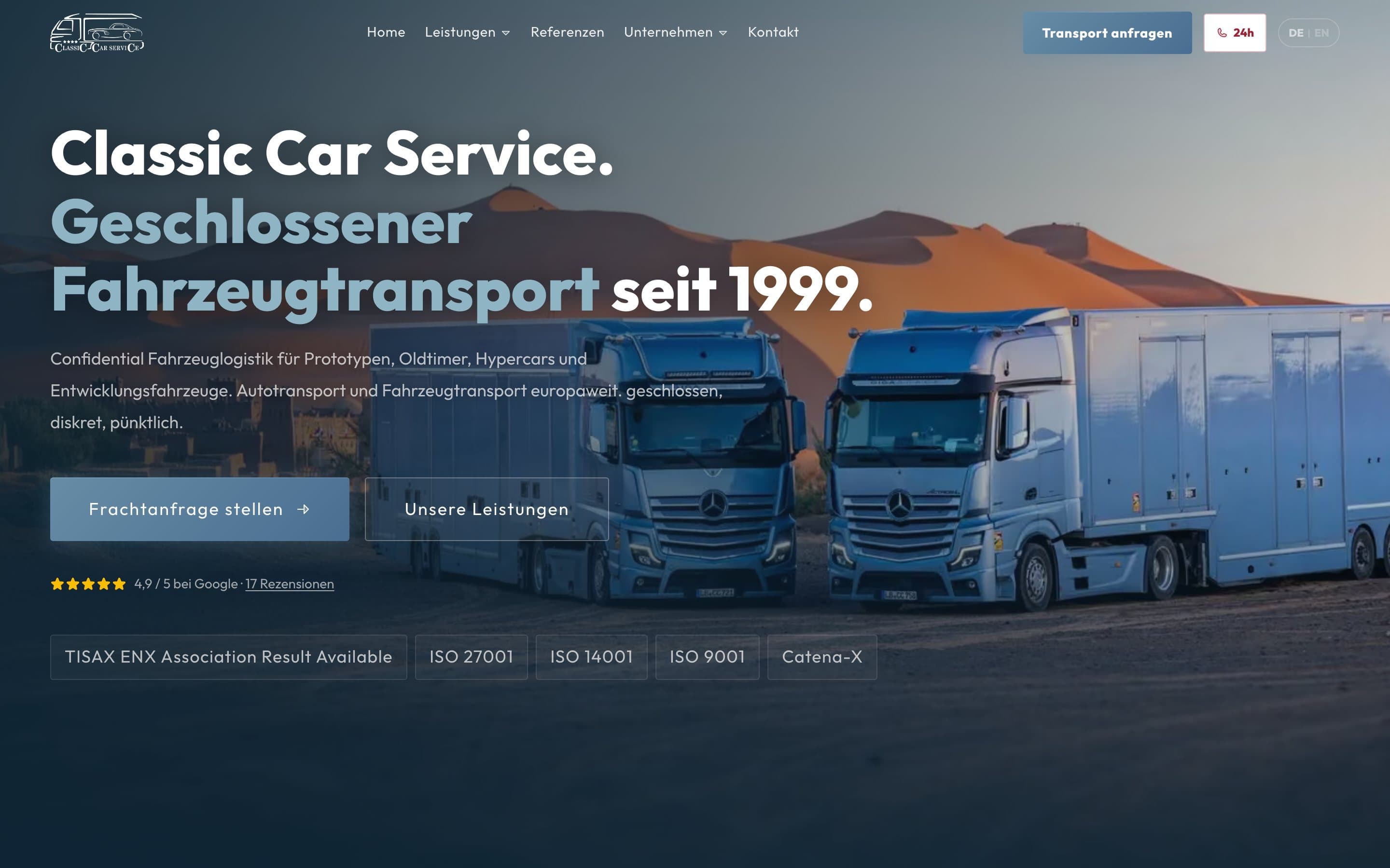 Der 50-Millisekunden-Eindruck bei classic-car-service.eu
