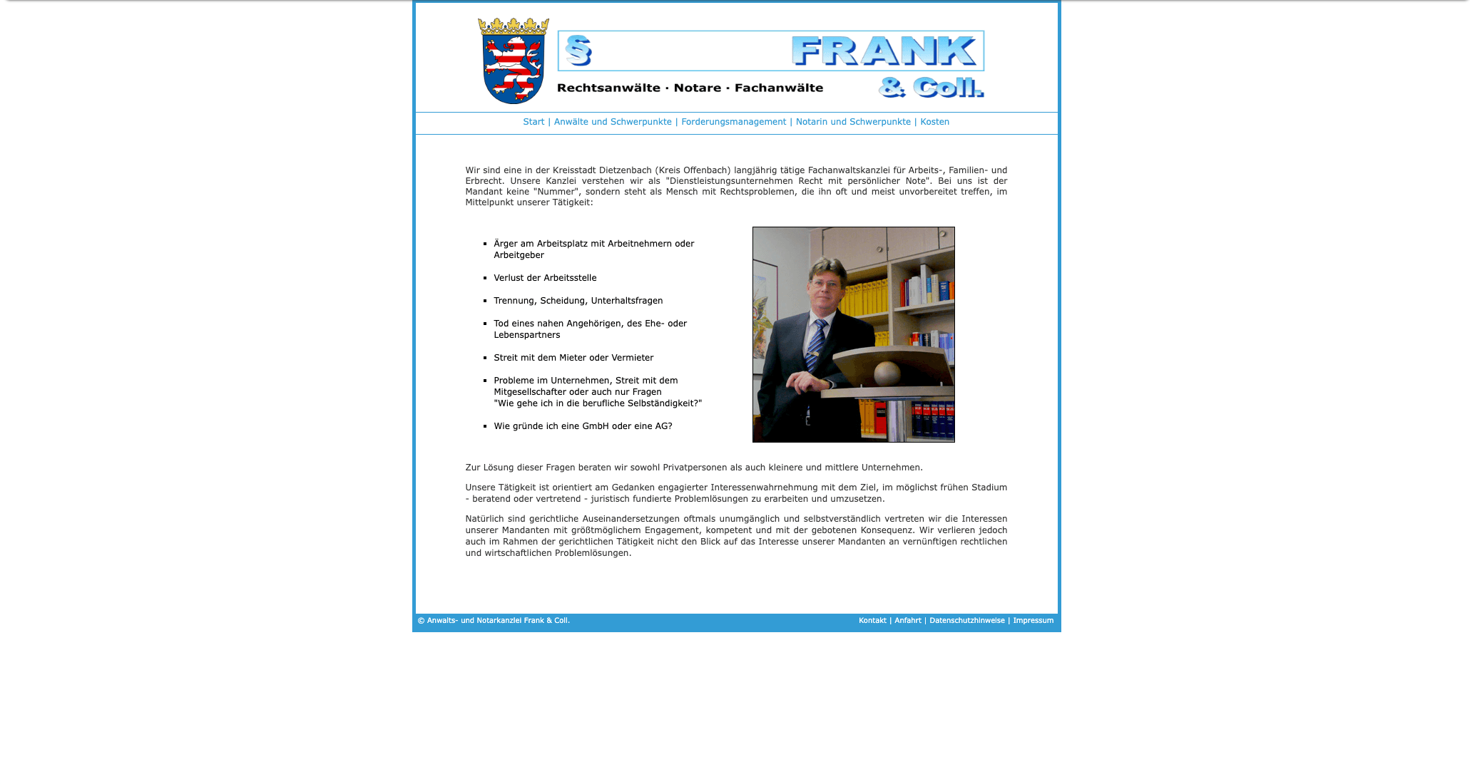 Frank & Coll vorher