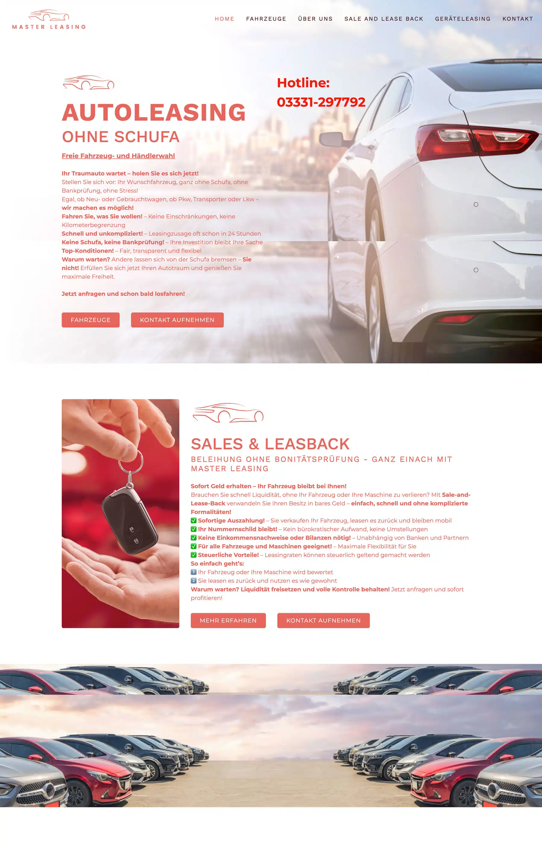 Master Leasing vorher Website